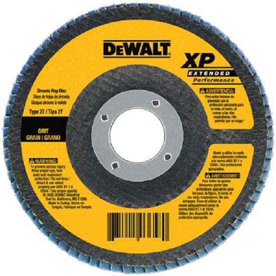 DeWalt® DW8317 High Performance™ Type 29 Zirconia Flap Disc, 60 Grit, 5" x 7/8"