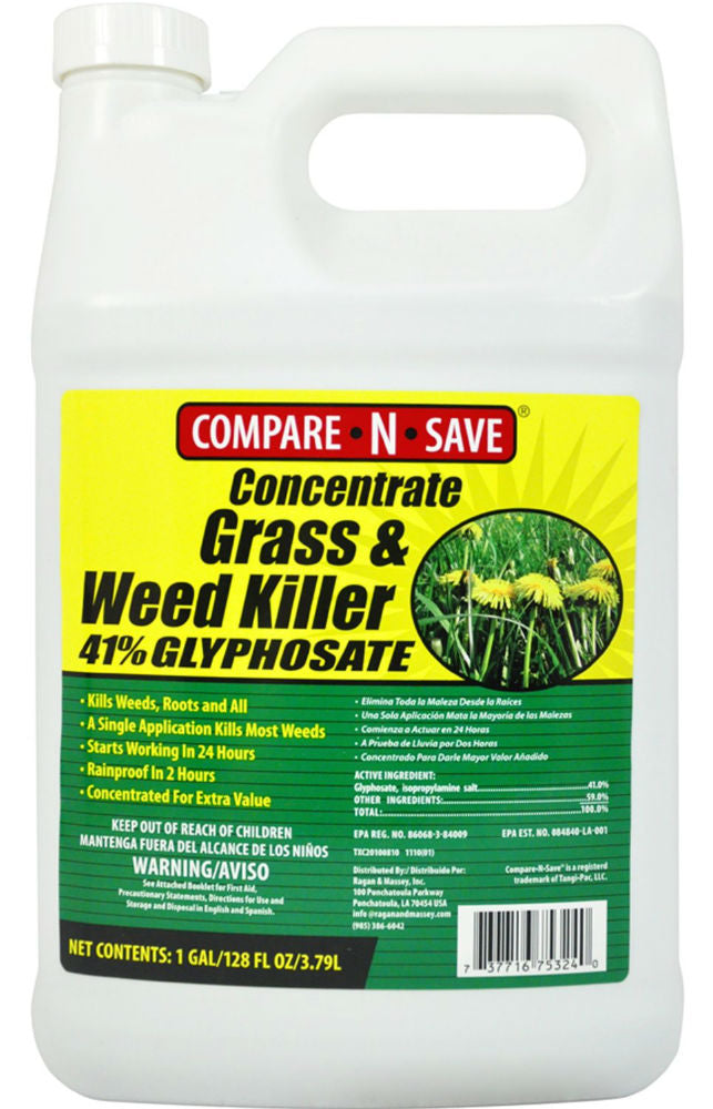 Compare-N-Save® 75324 Concentrate Grass & Weed Killer, 41% Glyphosate, 1 Gallon