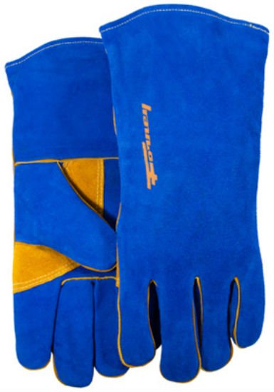 Forney® 53422 Heavy Duty Welding Gloves with Reinforced Thumb, Blue Men's, Large
