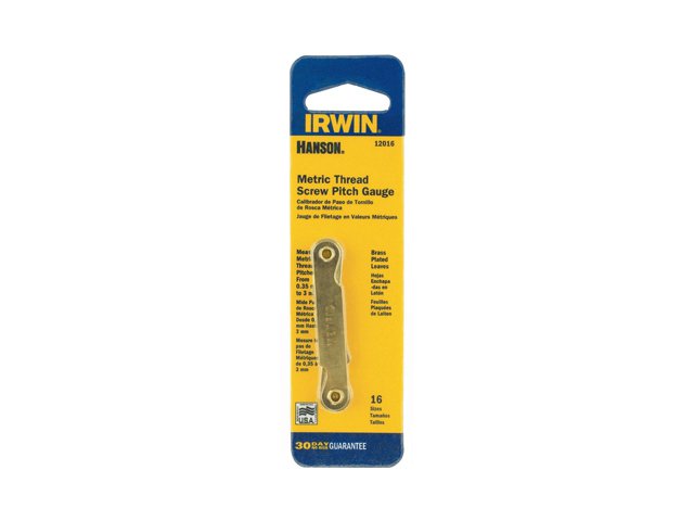 Irwin 12016 Metric Thread Pitch Gauge, 16-Leaf