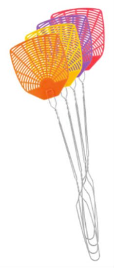 Pic® WIRE Fly Swatter, Assorted Colors, Plastic Head with Metal Handle