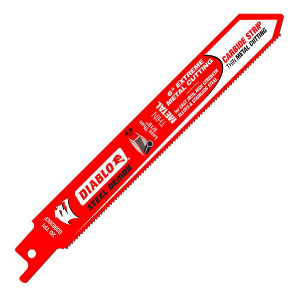 Diablo® DS0620CF Steel Demon™ Carbide Strip Reciprocating Blade, 20 TPI, 6"