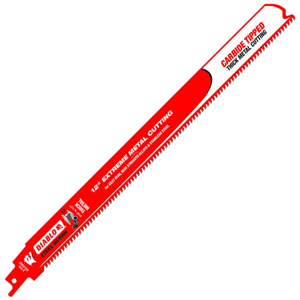 Diablo® DS1208CF Steel Demon™ Carbide-Tipped Reciprocating Blade, 8 TPI, 12"