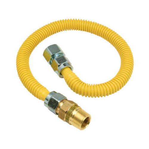 BrassCraft® CSSL44R-24-P Safety Plus Advantage Gas Connector, 1/2" x 24"