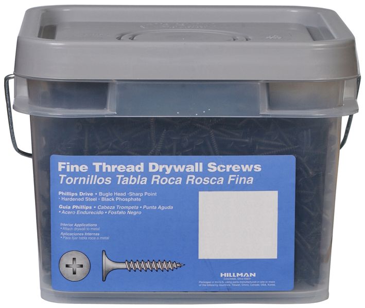 Hillman™ 967629 Phillips Drive Fine Thread Drywall Screws, #6 x 1-5/8", 1/4 Keg