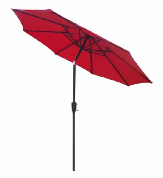 Four Seasons Courtyard ECO908D709-P81 Steel Market Umbrella, Red, 9'