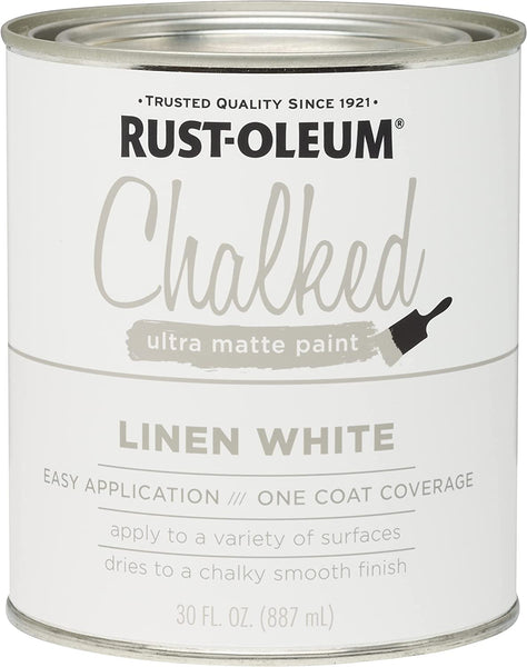 Rust-Oleum 285140 Chalked Ultra Matte Paint, 30 Oz, White