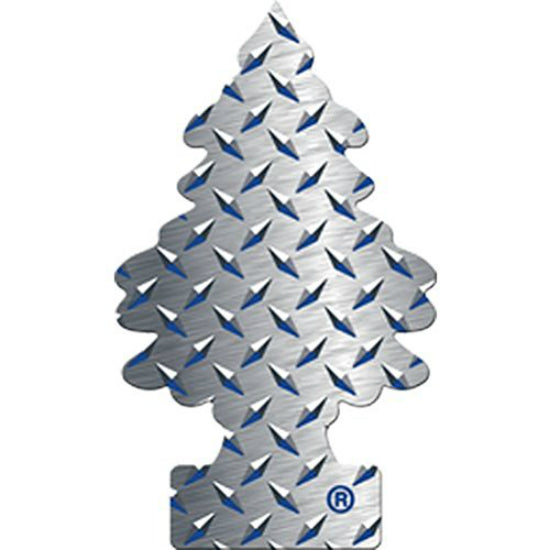 Little Trees® U1P-17152 Diamond Tread Pine Tree Shape Air Freshener, Pure Steel