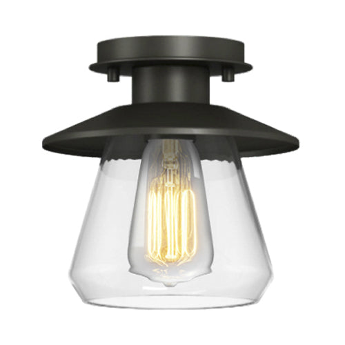 Globe Electric 64846 1-Light Vintage Semi Flush Mount, Oil Rubbed Bronze