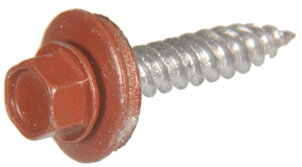 Hillman 47730 Red Hex Washer Head Self-Piercing Sheeter Screw, 10x1-1/2", 1 Lb