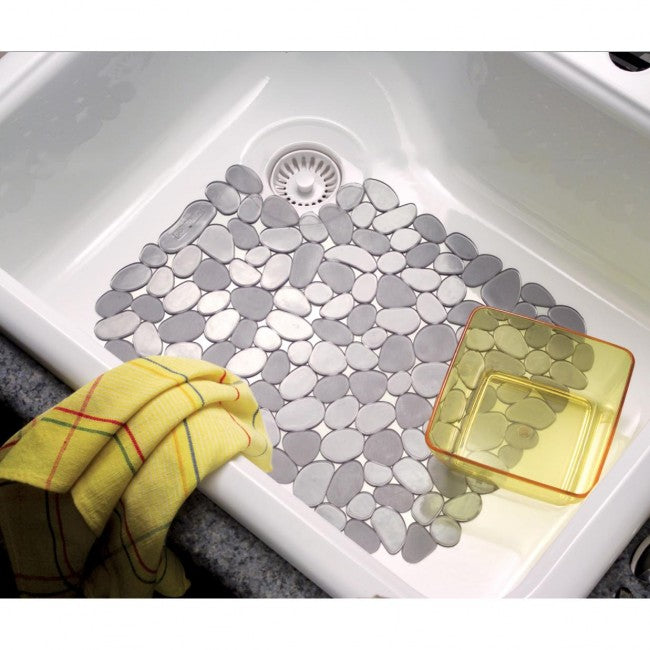 InterDesign® 60663 Pebblz Kitchen Sink Protector Mat, Graphite, Large