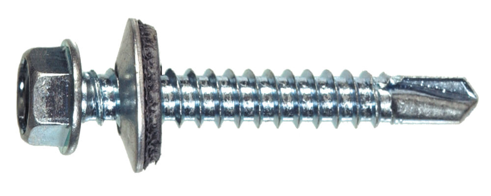 Hillman™ 47267 Hex Washer Head Self-Drilling Screw w/Washer, 1/4-14 x 1.5", 1 Lb