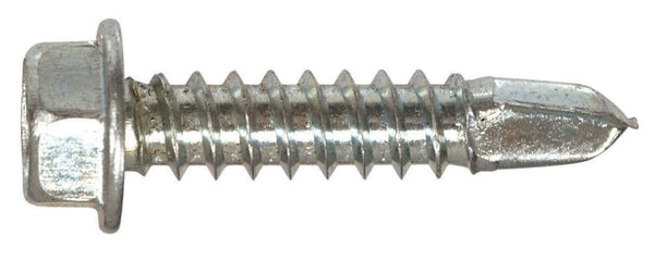 Hillman™ 47225 Hex Washer Head Self-Drilling Screws, 1/4-14 x 1-1/4", 1 Lb