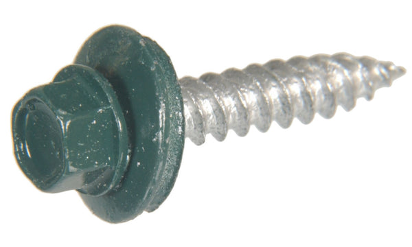 Hillman™ 47733 Green Painted Head Self-Piercing Sheeter Screw, 10 x 1-1/2", 1 Lb