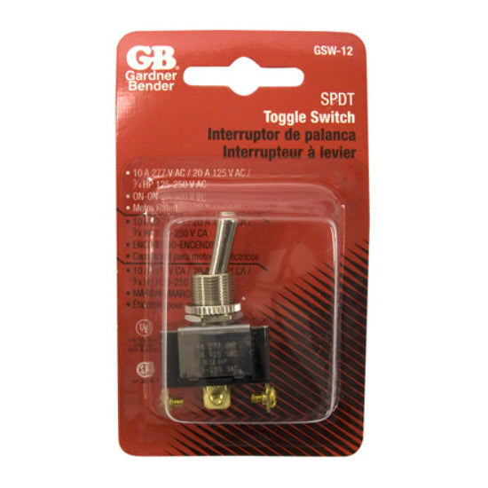 GB Electrical GSW-12 Single Pole Heavy Duty Toggle Switch, 20A/125V, 3/4 HP
