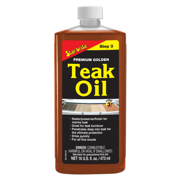 Star Brite 85116PW Premium Golden Teak Oil Sealer/Preserver/Finish,Step-3, 16 Oz