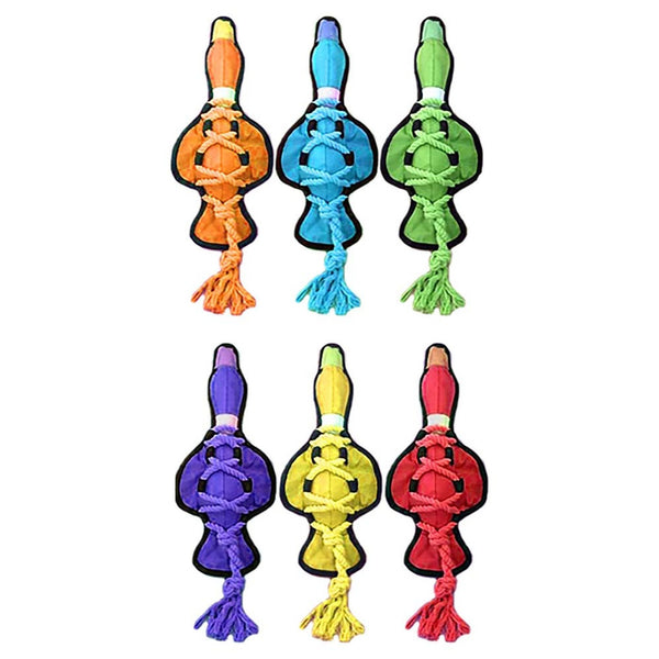 Multipet™ 43438 Cross-Ropes Duck Dog Toy with Squeaker, Assorted Colors