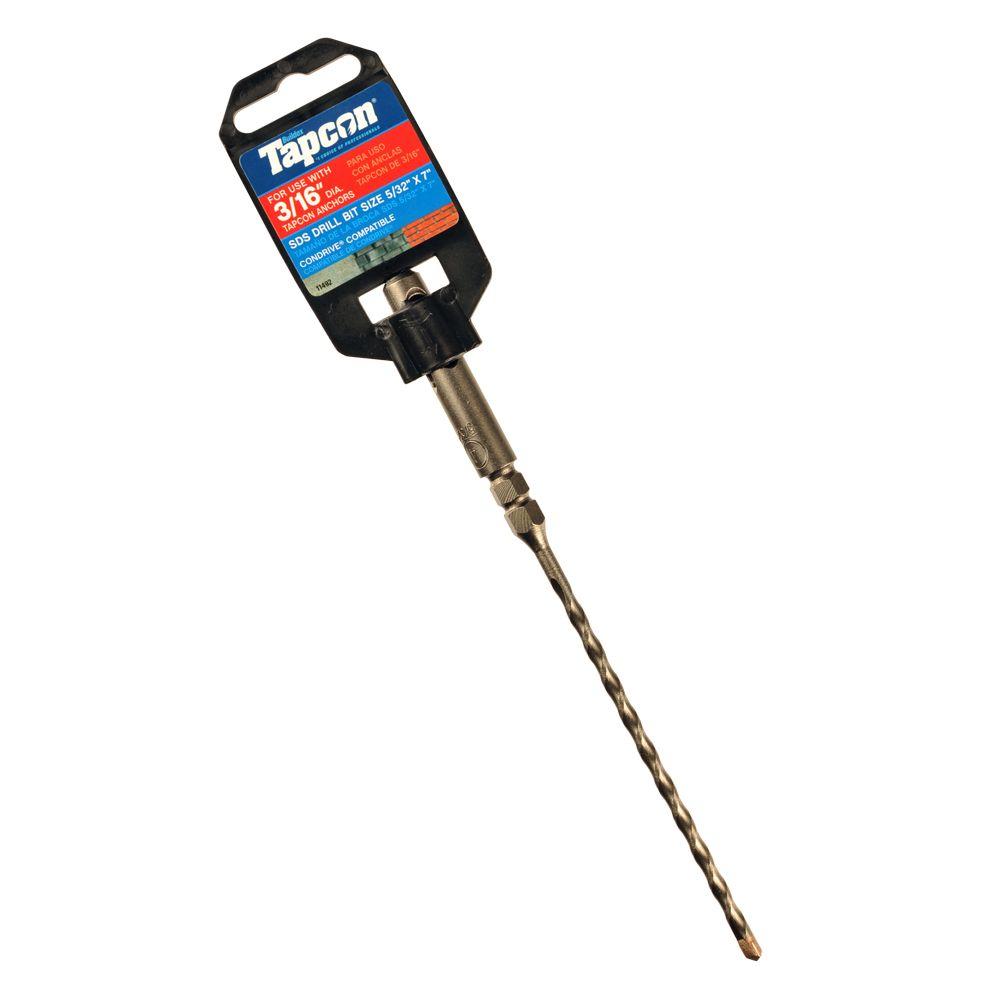 Tapcon® 11492 Carbide-Tipped SDS Shank Drill Bit, 5/32" x 7"