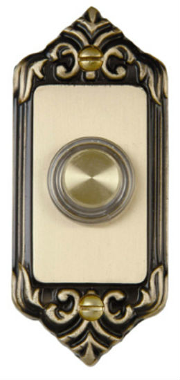 Carlon® DH1665L Door Chime Push Button with Lighted LED Rim, Solid Brass
