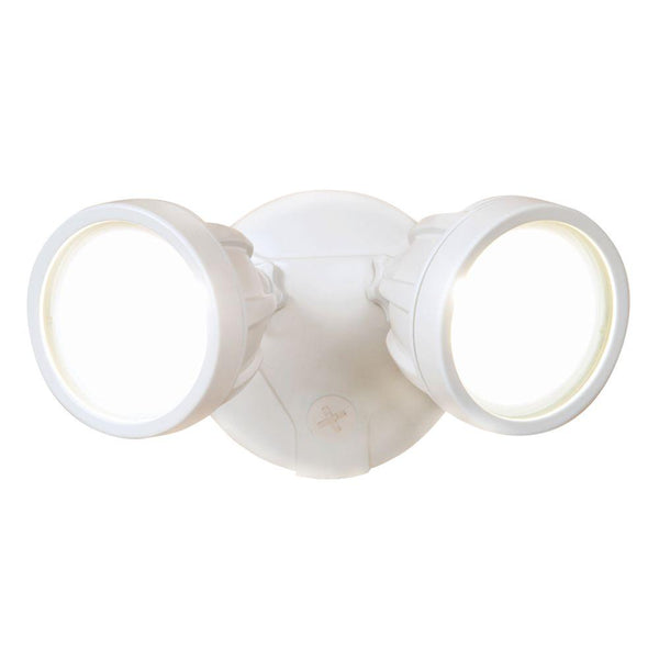 All-Pro™ FTR1740LW Twin-Head Outdoor Round LED Floodlight, White, 1600 Lumens