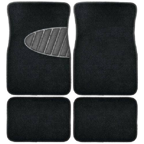 Armor All 78914 Carpet Floor Mat with Heal Pad, Black, 4-Piece