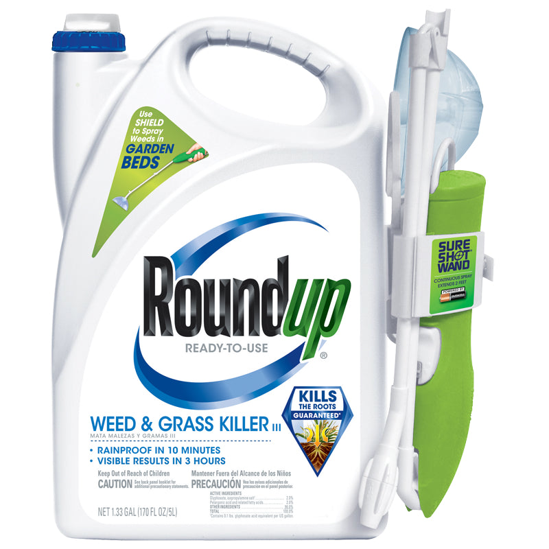 Roundup® 5200510 Ready-to-Use Weed & Grass Killer III w/ Comfort Wand®, 1.33 Gal