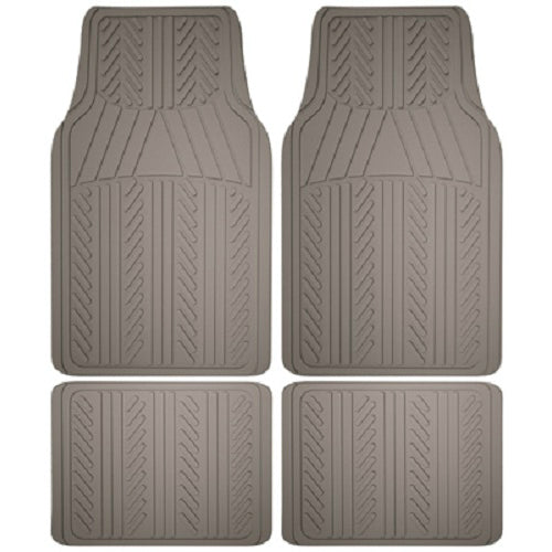 Armor All 78912 Carpet/Rubber Interior Floor Mat, Gray, 4-Piece