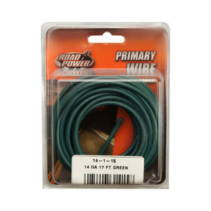 Coleman Cable 56421933 14-Gauge Primary Wire, 17', Green