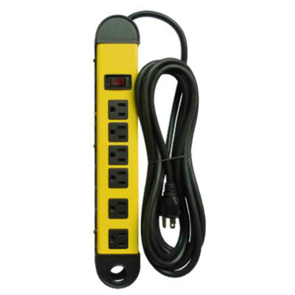 Master Electrician PS-678 6-Outlet Metal Power Strip with 15' Power Cord