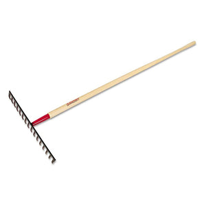 Razor-Back 63111 Level Head Rake with Steel Head, Wood Handle, 16-Tine