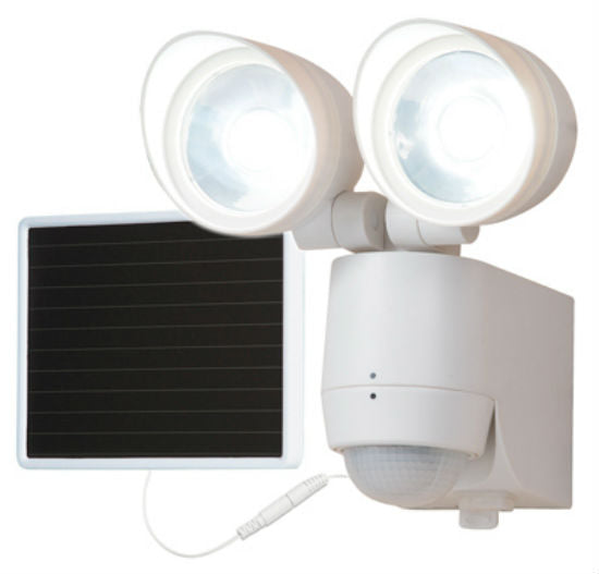 Consumer MST1301LW Solar Motion-Activated 130° Twin-Head LED Floodlight, White