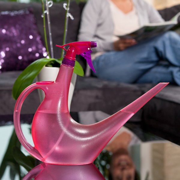 Scheurich 50447 Sprayman 2-In-1 Watering Can & Spray Bottle, Pink, 40 Oz