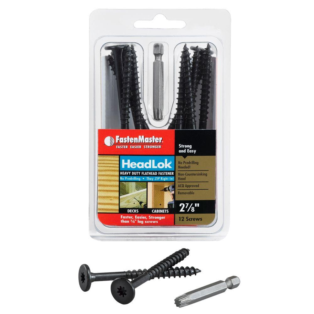FastenMaster FMHLGM278-12 HeadLok Heavy-Duty Flathead Fastener, 2-7/8", 12-Pack
