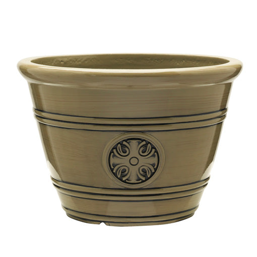 Southern Patio® HDP-019312 Modesto Planter, Chinchilla, 15.25"