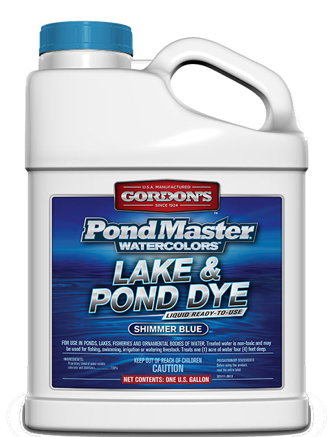 Gordon's 3211072 PondMaster Watercolors Lake & Pond Dye Shimmer Blue, 1-Gallon