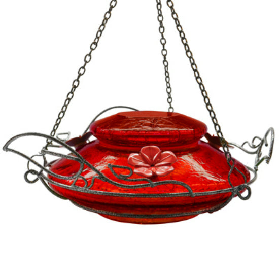 Nature’s Way MHF4 Crackled Jewel Hummingbird Feeder, Red
