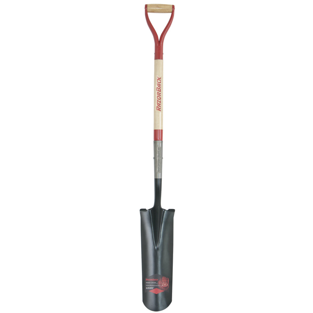 Razor-Back® 2597400 Drain Spade with Wood Handle & D-Grip, 16"