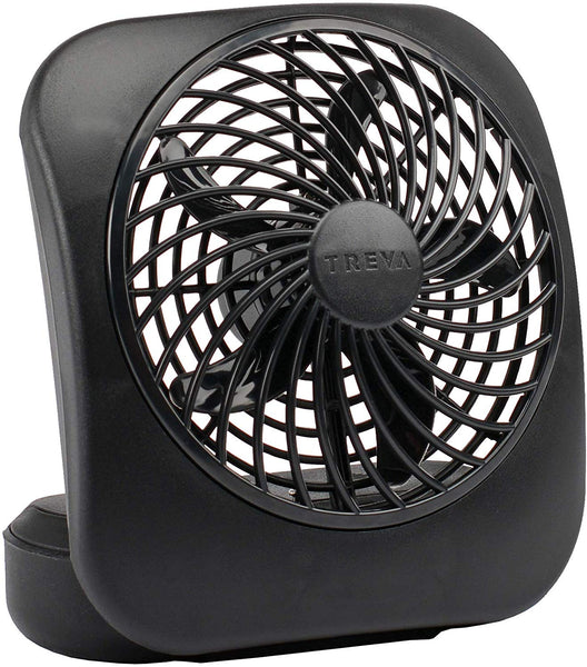 O2-Cool FD05004BLK Battery Operated Portable Fan, 2-Speed, Black, 5"