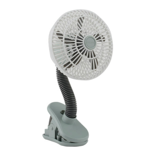 O2-Cool® FC04001 Battery-Operated Portable Stroller Clip Fan, White & Gray, 4"