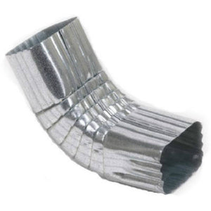 Amerimax 29264-WEST Galvanized Steel Front Elbow, 2" x 3", Mill Finish