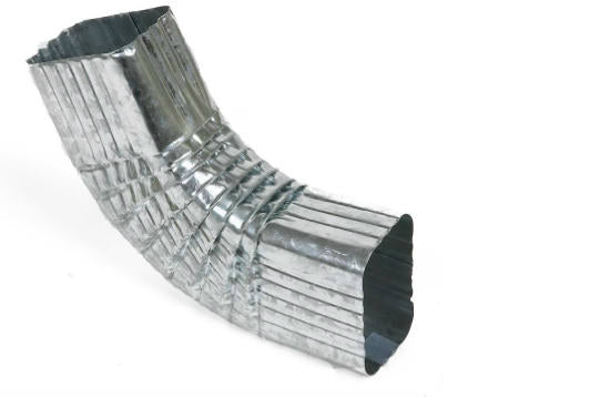 Amerimax 29265 Galvanized Steel Side Elbow, 2" x 3", Mill Finish
