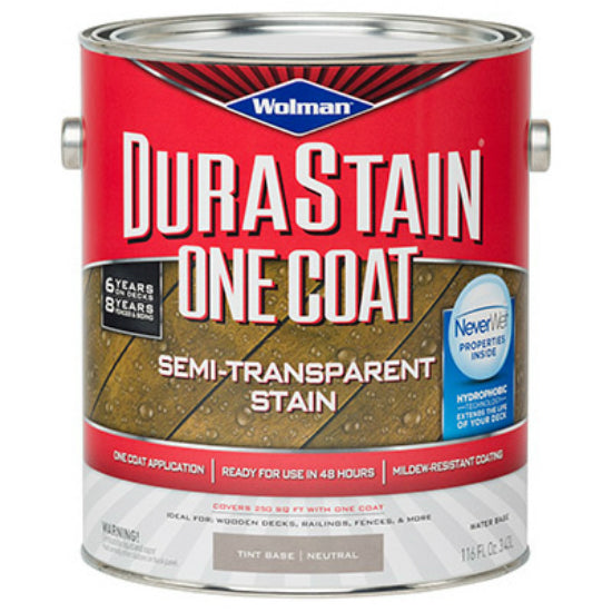 Wolman™ 288082 DuraStain One Coat Semi-Transparent Stain, 1-Gallon, Neutral Base