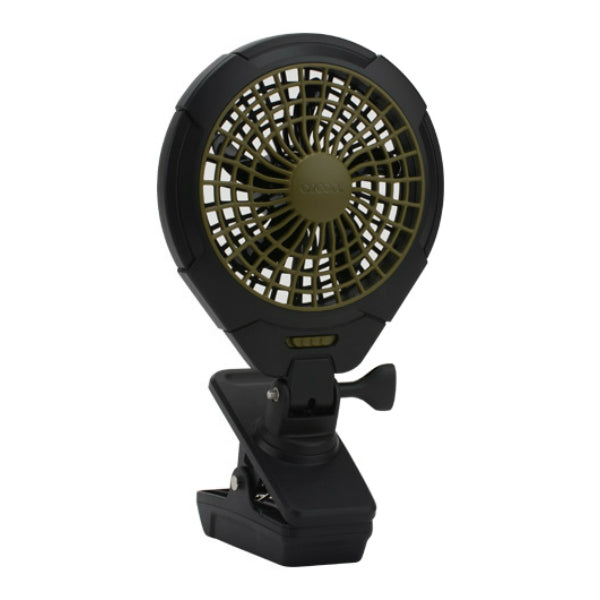 O2-Cool® FC05005 Battery Operated Clip Fan, 2-Speed, Black & Green, 5"