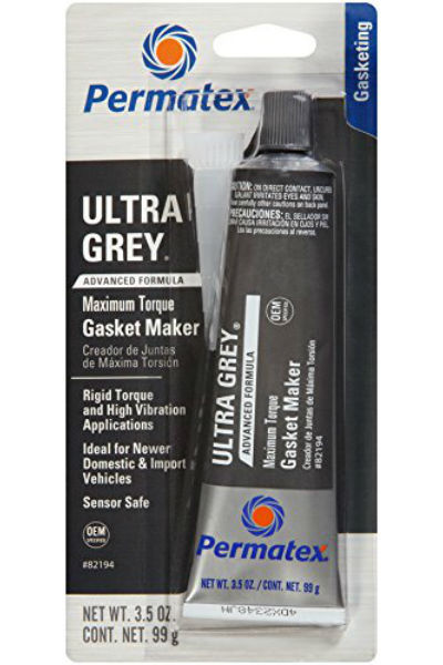 Permatex® 82194 Ultra Grey® Rigid High-Torque RTV Silicone Gasket Maker, 3.5 Oz