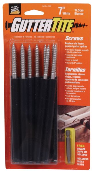 Hillman Fasteners™ 47802 White GutterTite™ Screws, 5/16" x 7", 10-Count