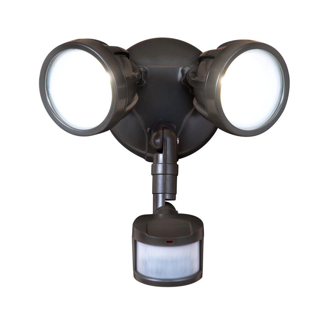 Consumer MST18R17L Motion Sensor 180° Twin-Head Round LED Floodlight, Bronze
