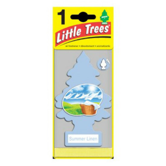 Little Trees® U1P-10574 Light Blue Pine Tree Shape Air Freshener, Summer Linen