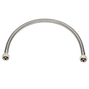 Homewerks® 7223-24-12-1 Braided Stainless-Steel Faucet Connector, 1/2"x1/2"x24"