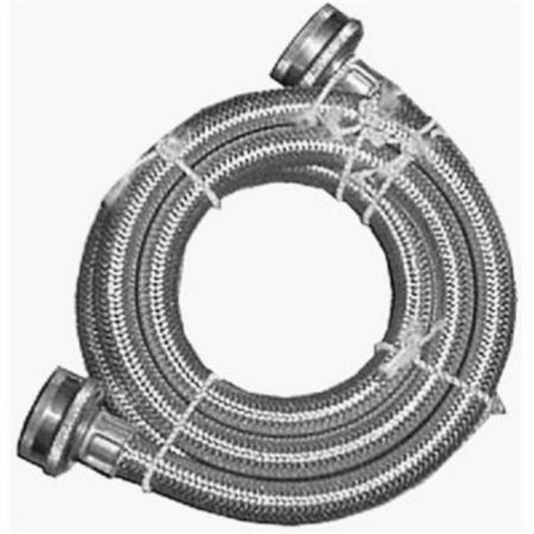 Homewerks® 7243-48-34-1 Stainless Steel Washing Machine Hose, 3/4" x 3/4" x 48"