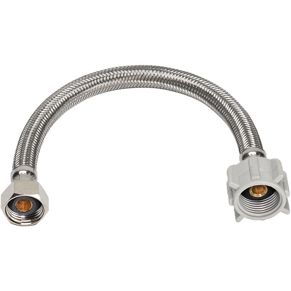 Homewerks® 7233-16-12-1 Stainless Steel Toilet Connector, 1/2"FIP x 7/8"BC x 16"